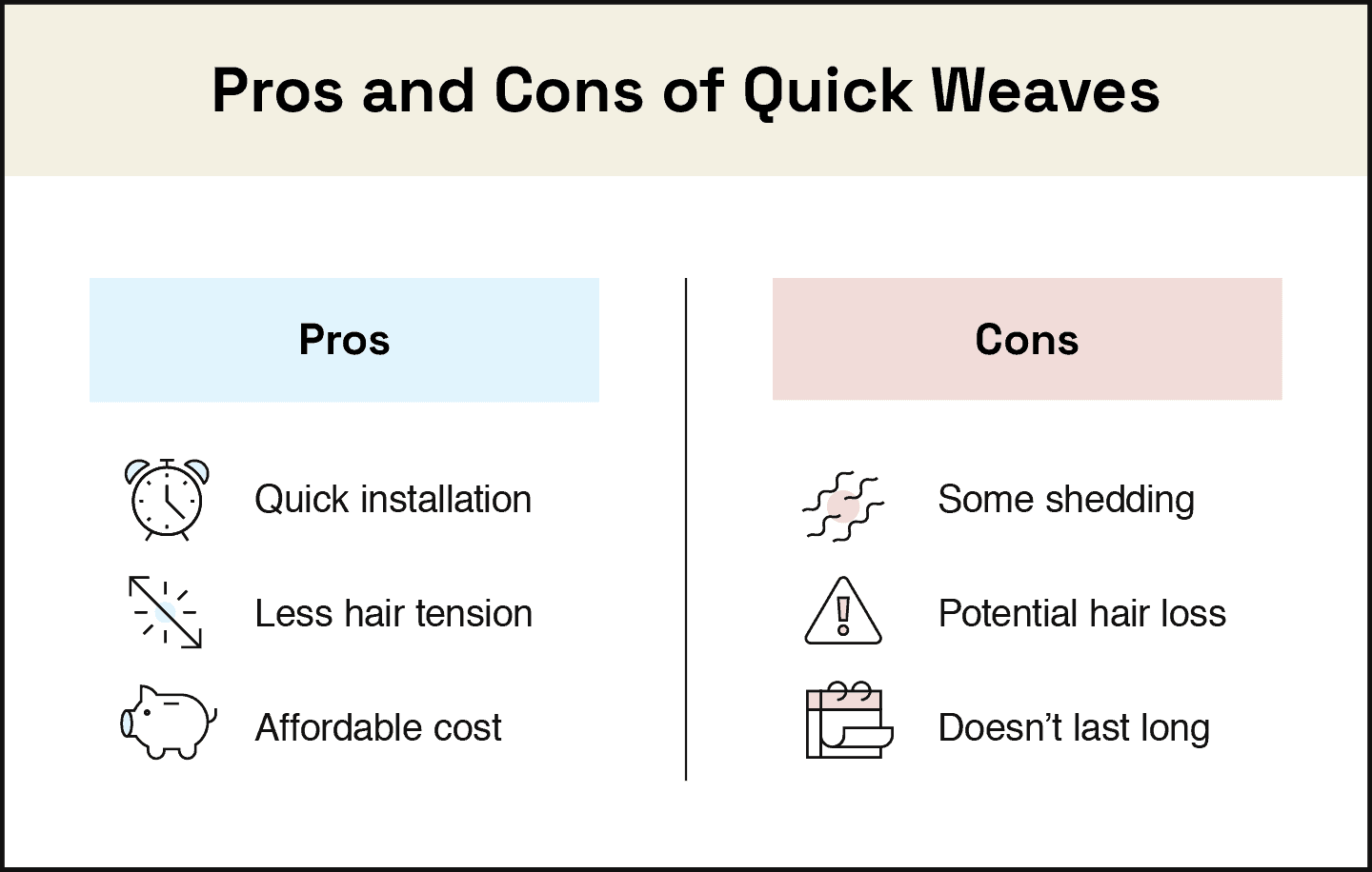 pros and cons of quick weaves