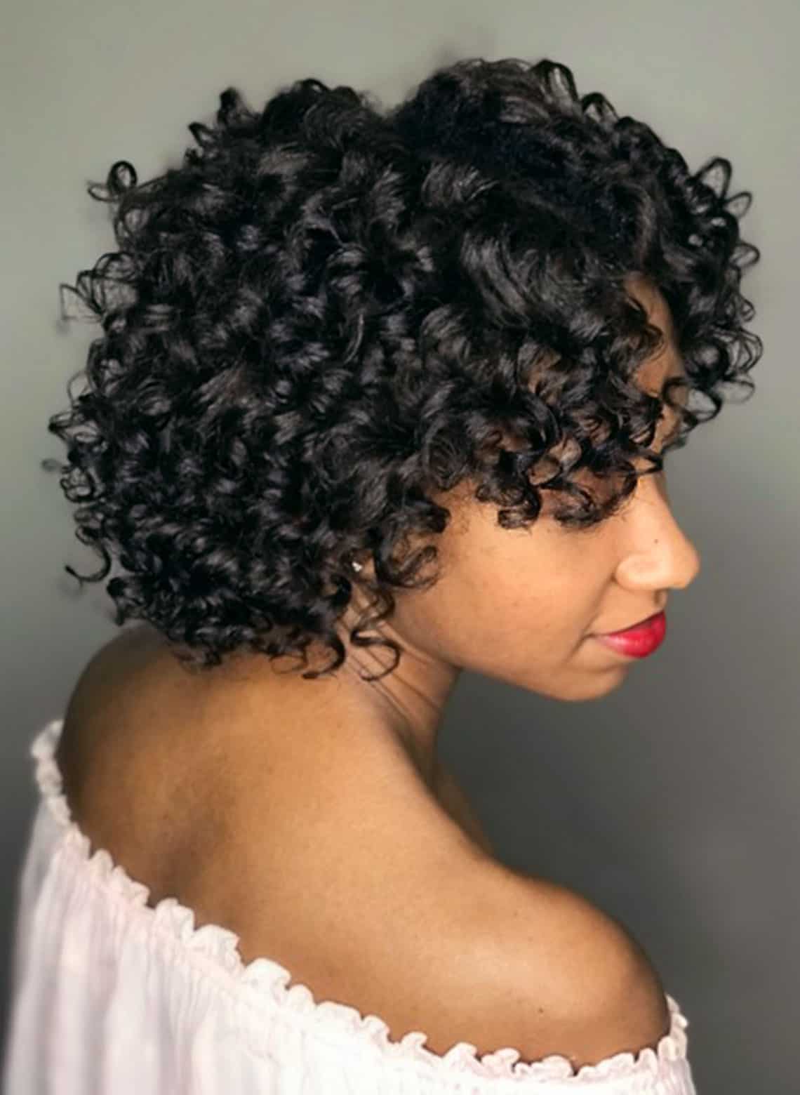 woman with flexi rod curls