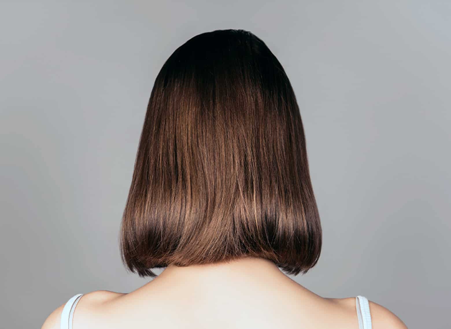 woman with curled under long bob