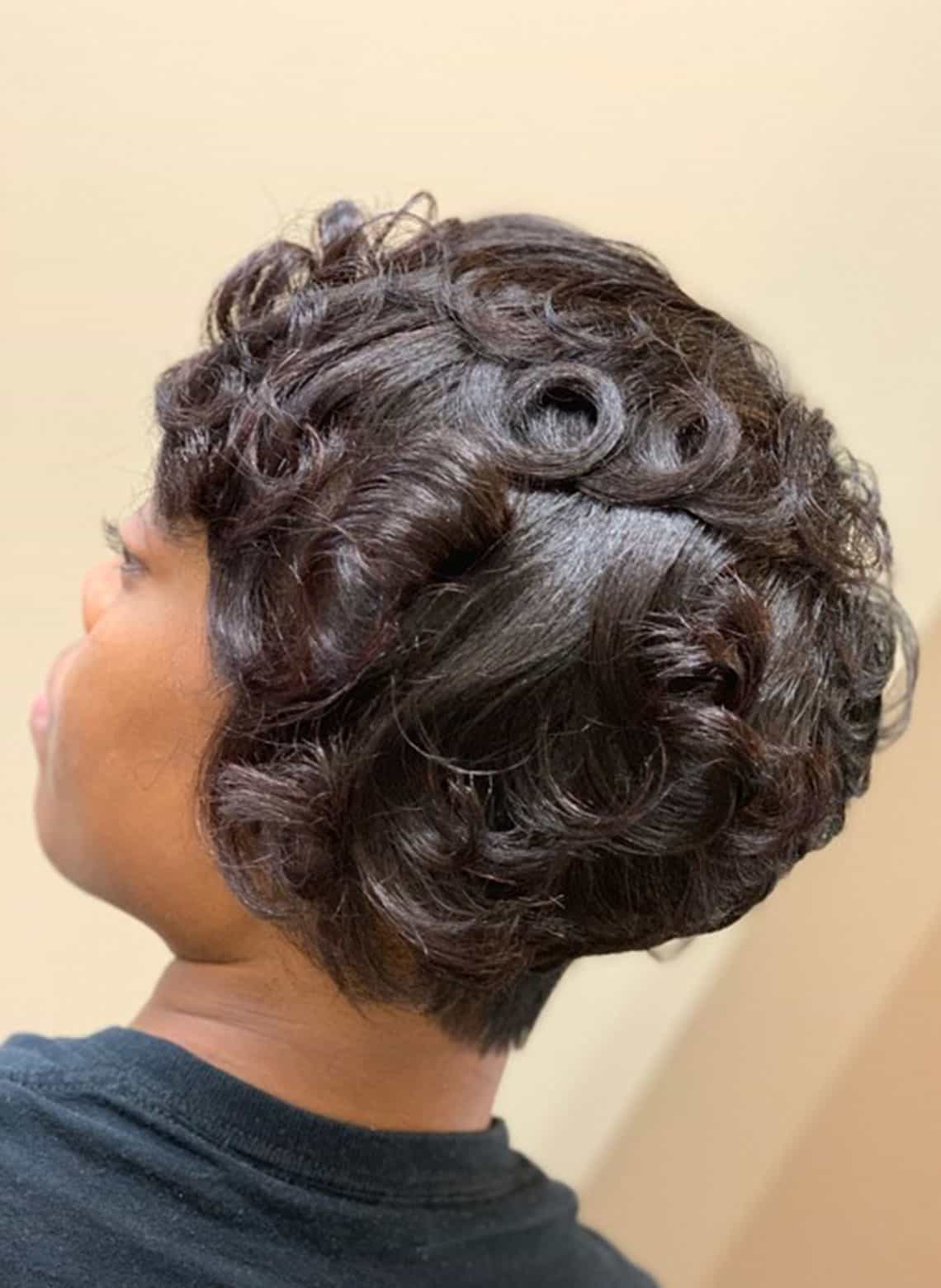 woman with pin curls