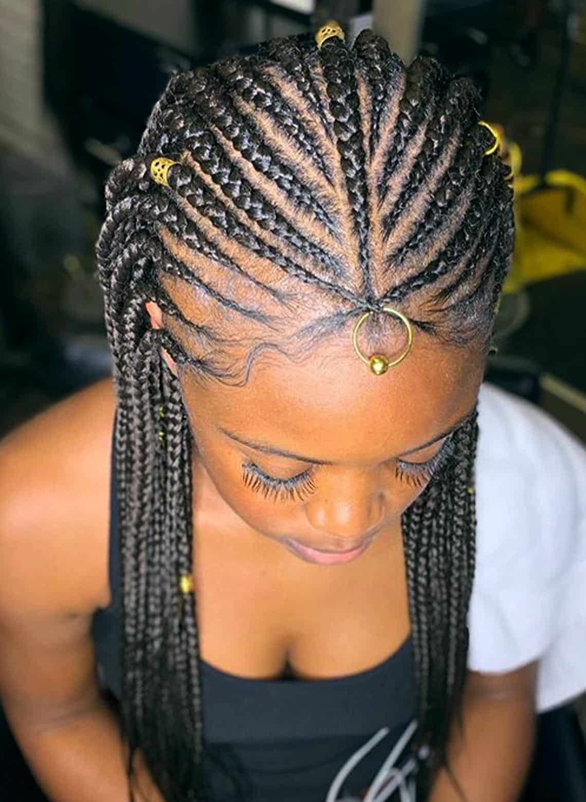 woman with fulani braids