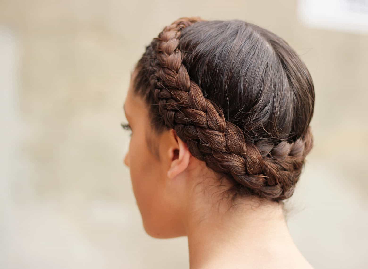 woman with crown braid