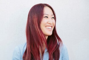 woman with red colored hair