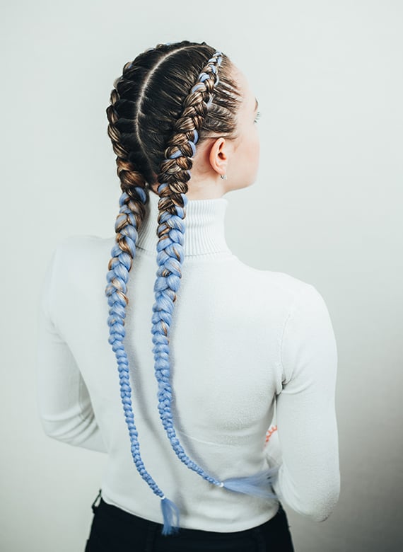 woman with dutch braids