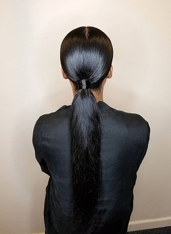 woman with knotted ponytail