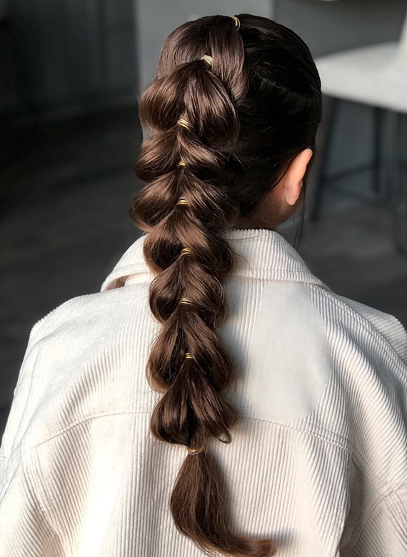 woman with pull through braid