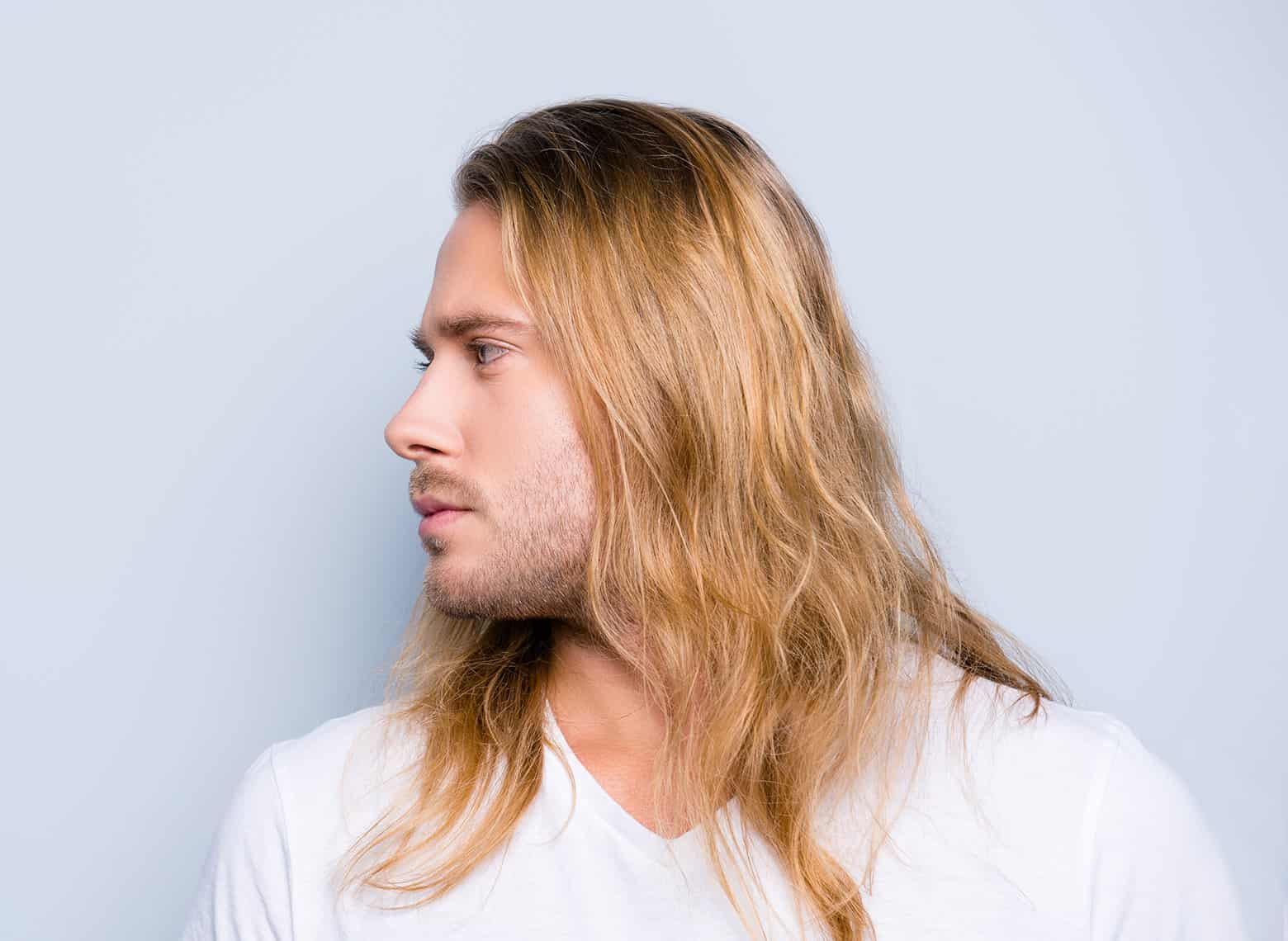 man with long and wavy hair