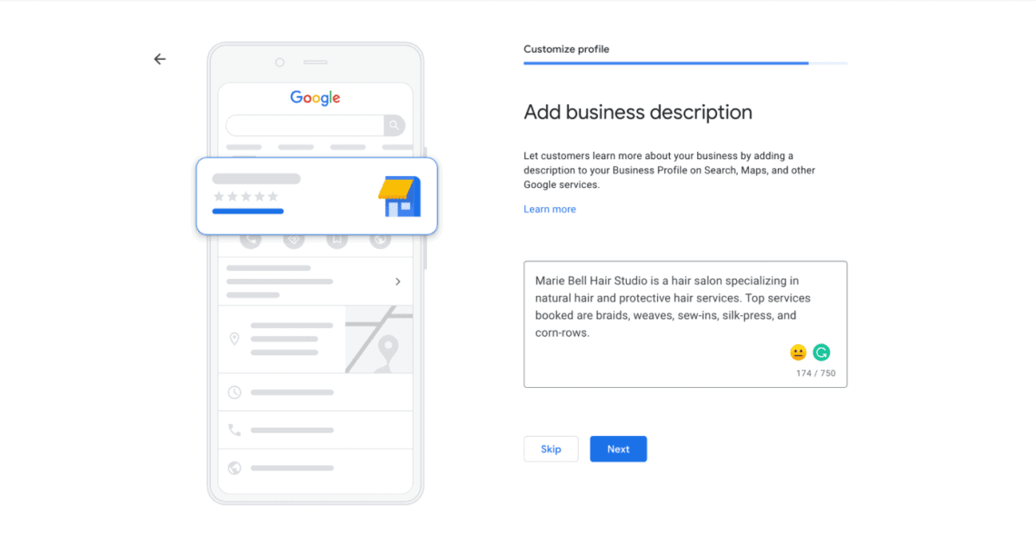 Google My Business Business Description