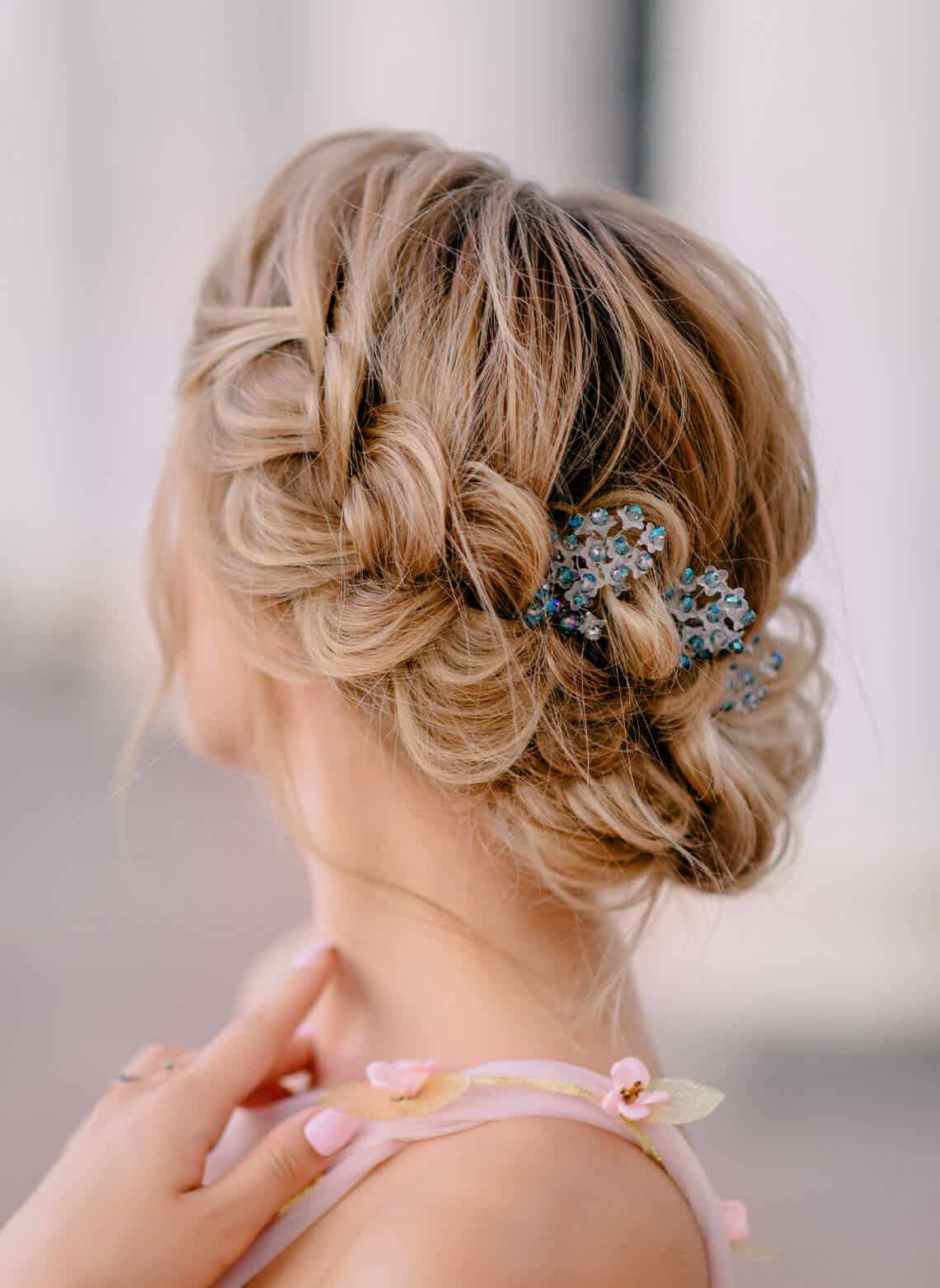 woman with a braided updo