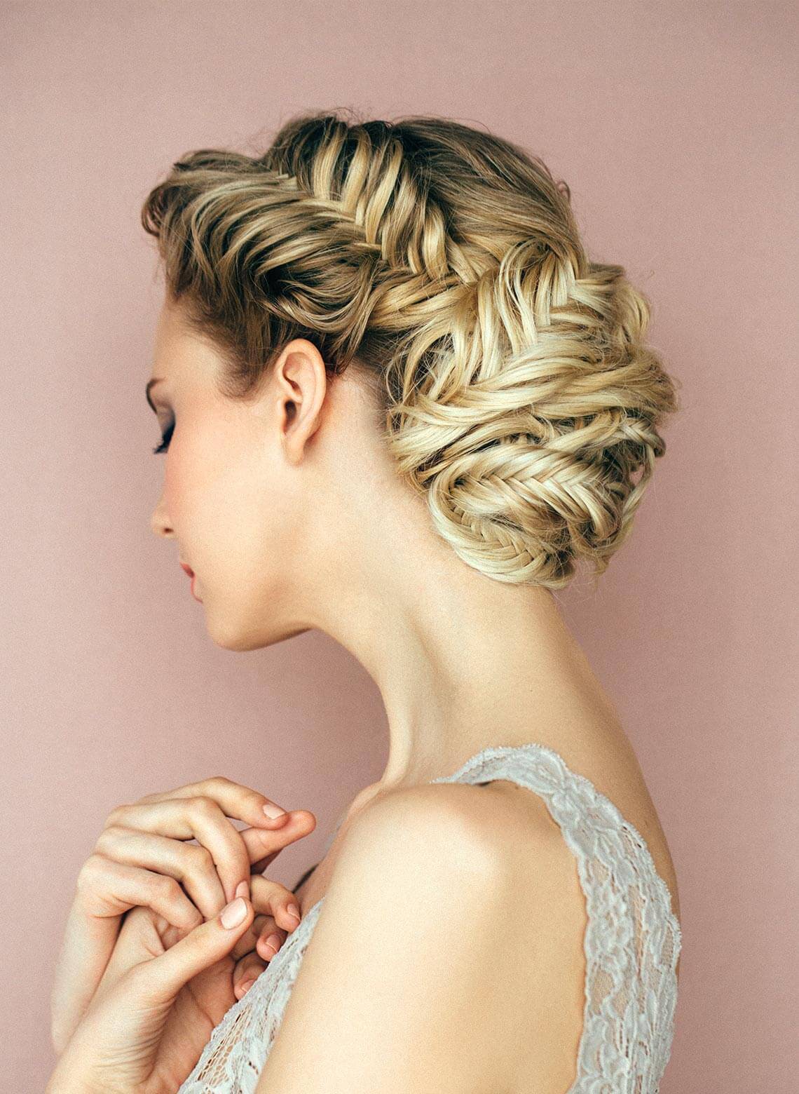 woman with boho inspired updo