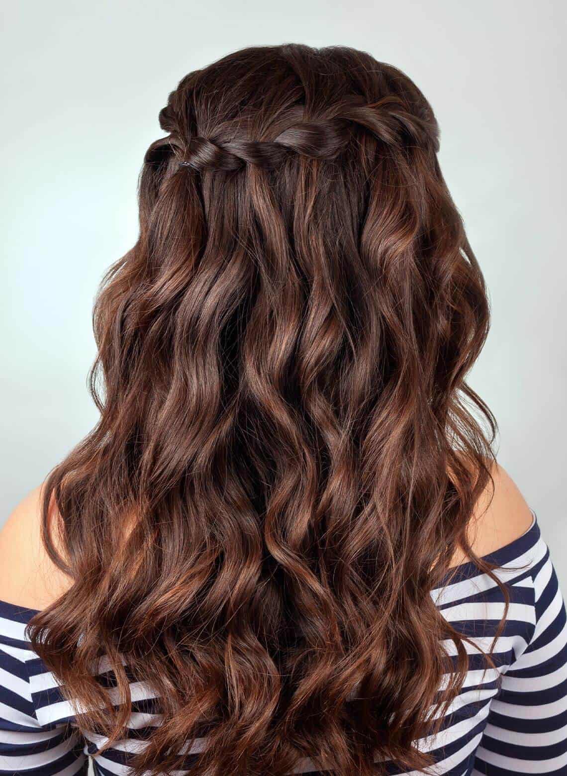 woman with a waterfall braid