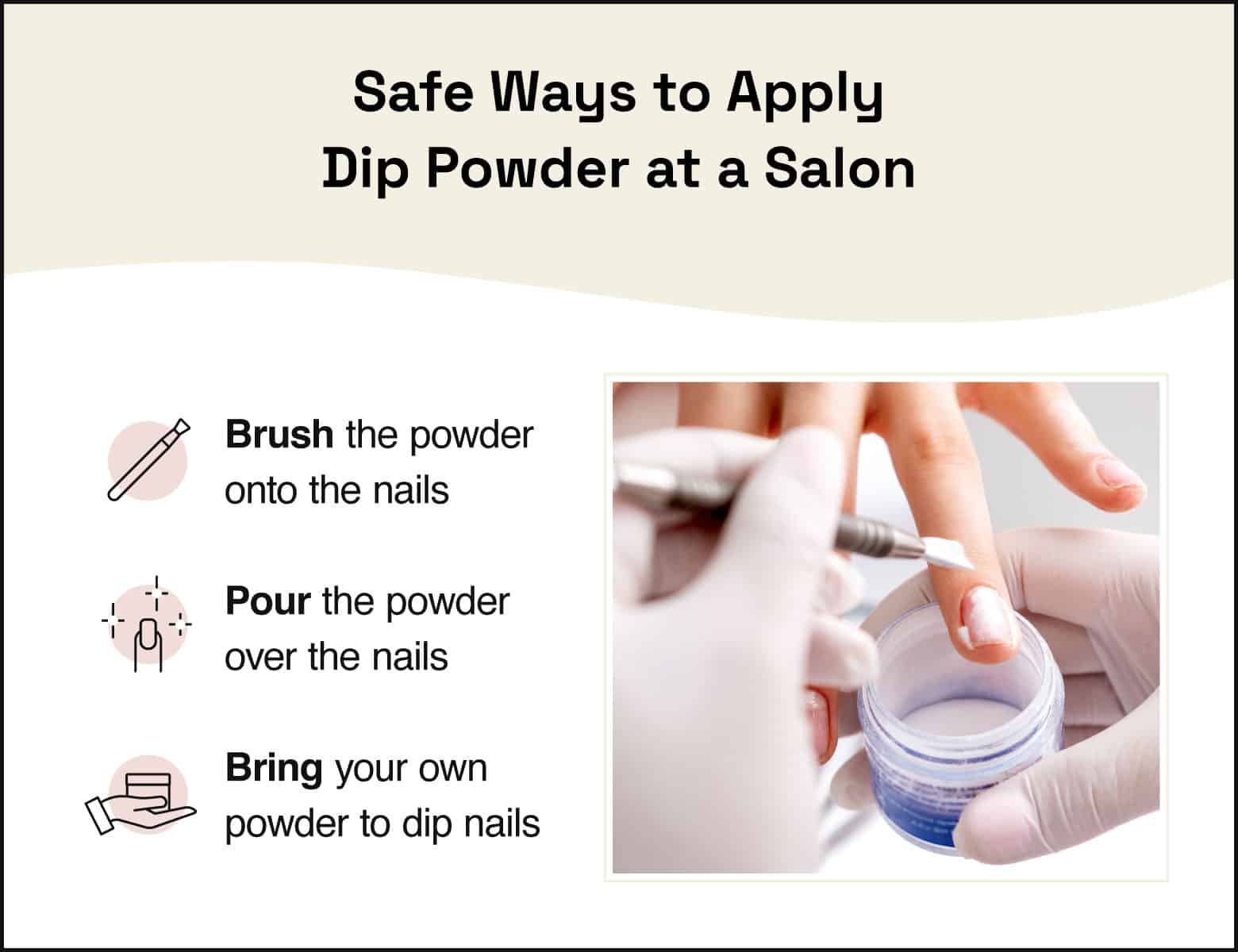safe ways to apply dip powder at a salon