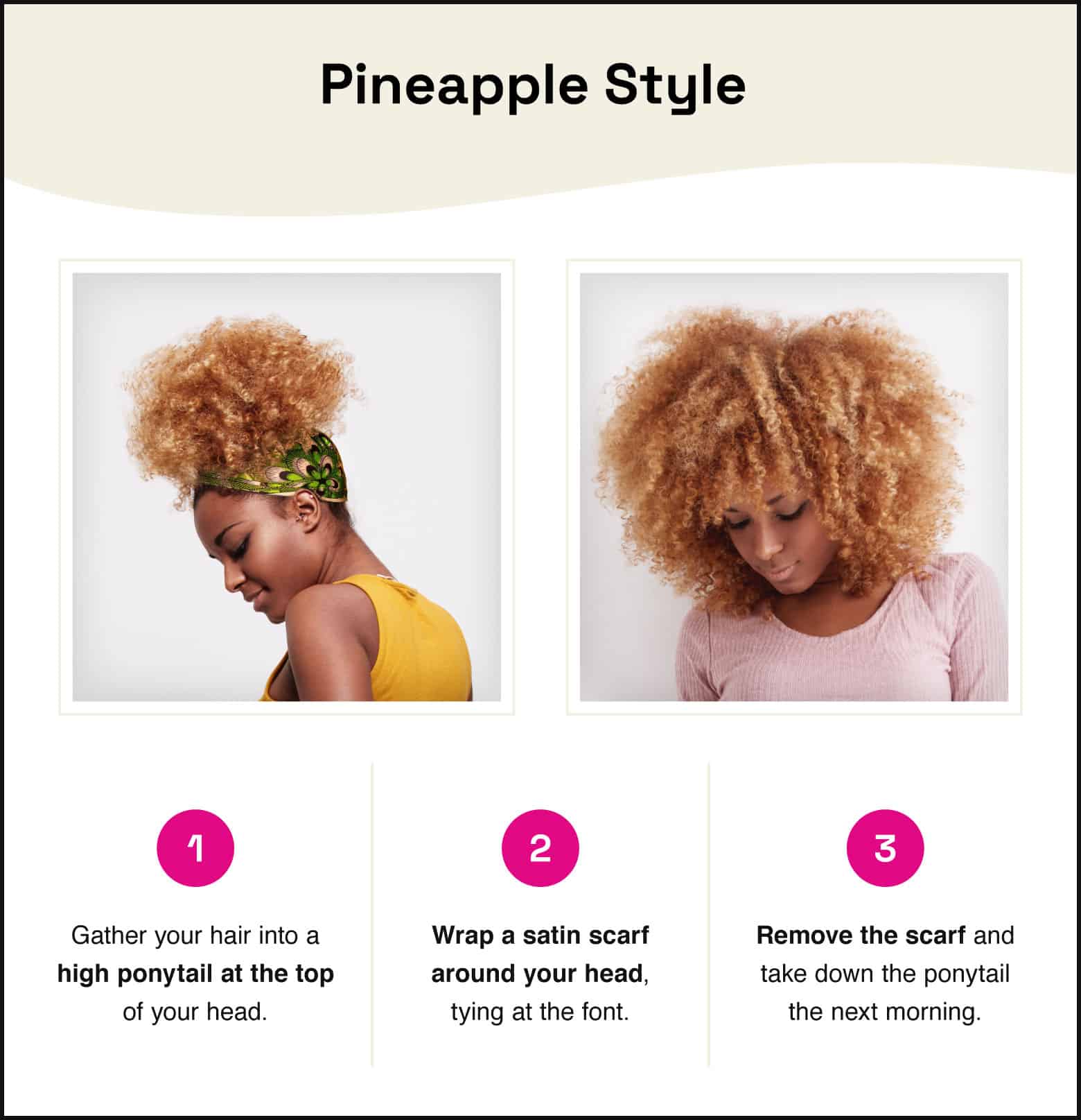 how to pineapple your hair