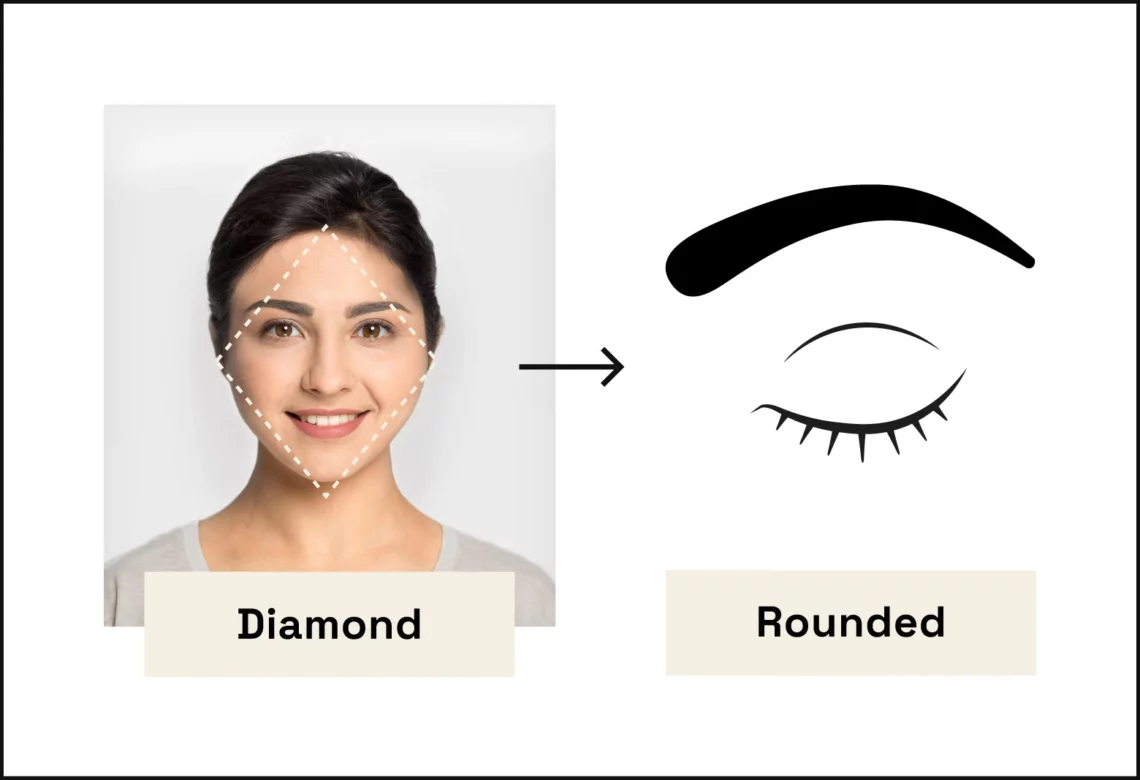 brows for diamond-shaped faces 