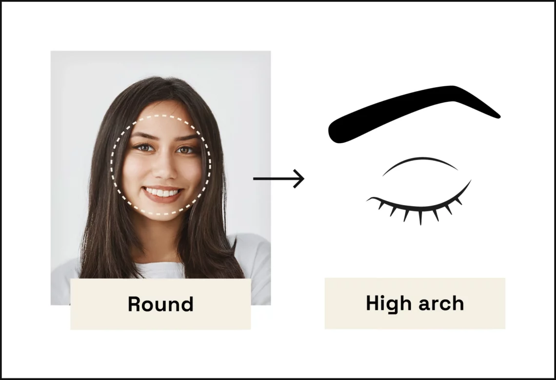 brows for round-shaped faces