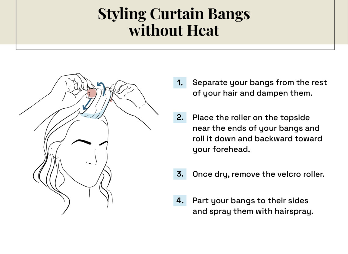 styling curtain bangs without heat