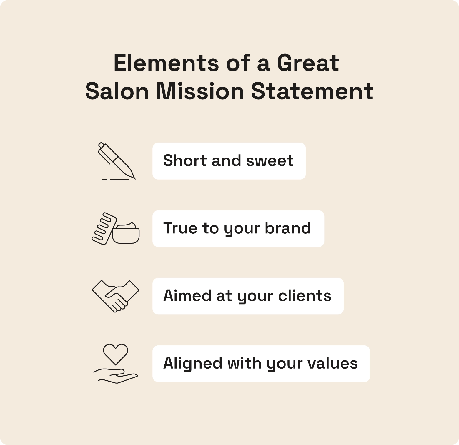 Four elements that make up a great salon mission statement.