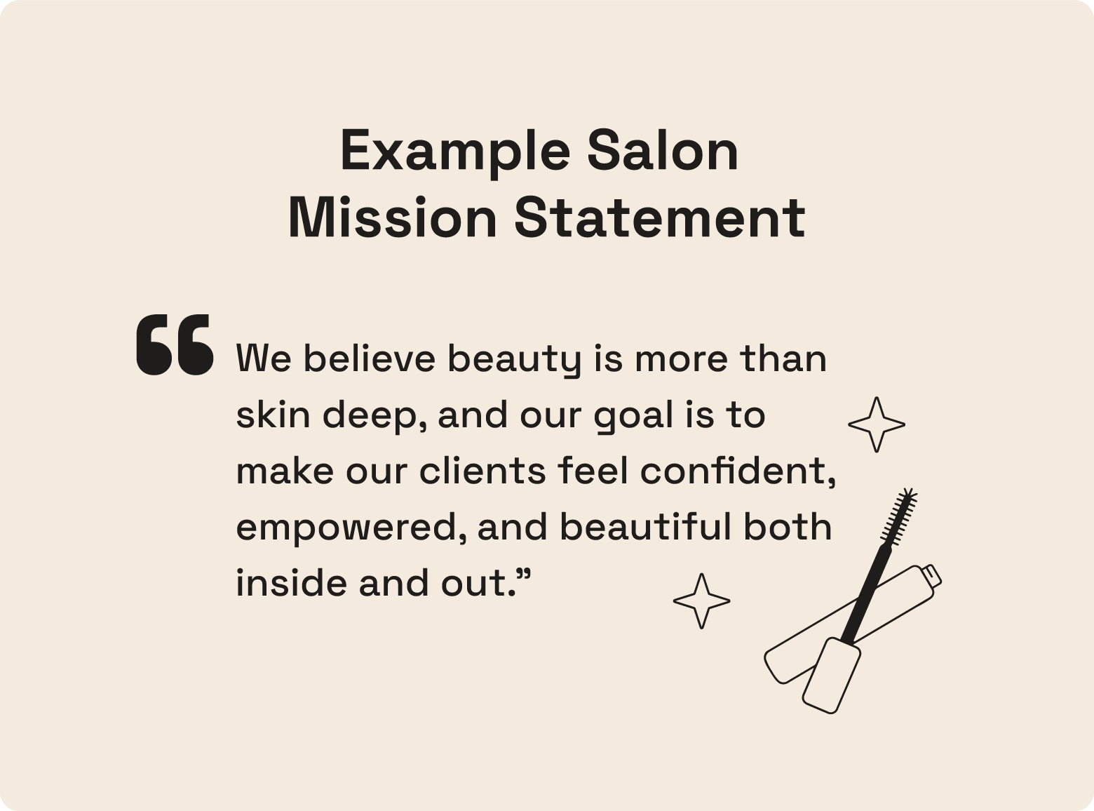 An example of a salon mission statement.