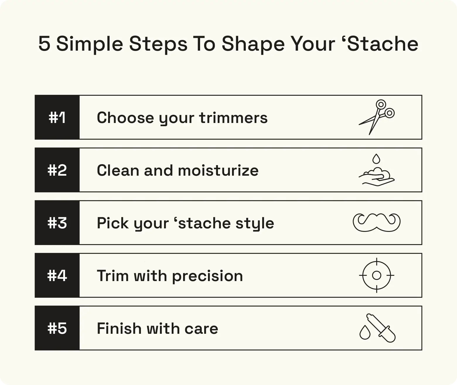 five simple steps to shape your mustache