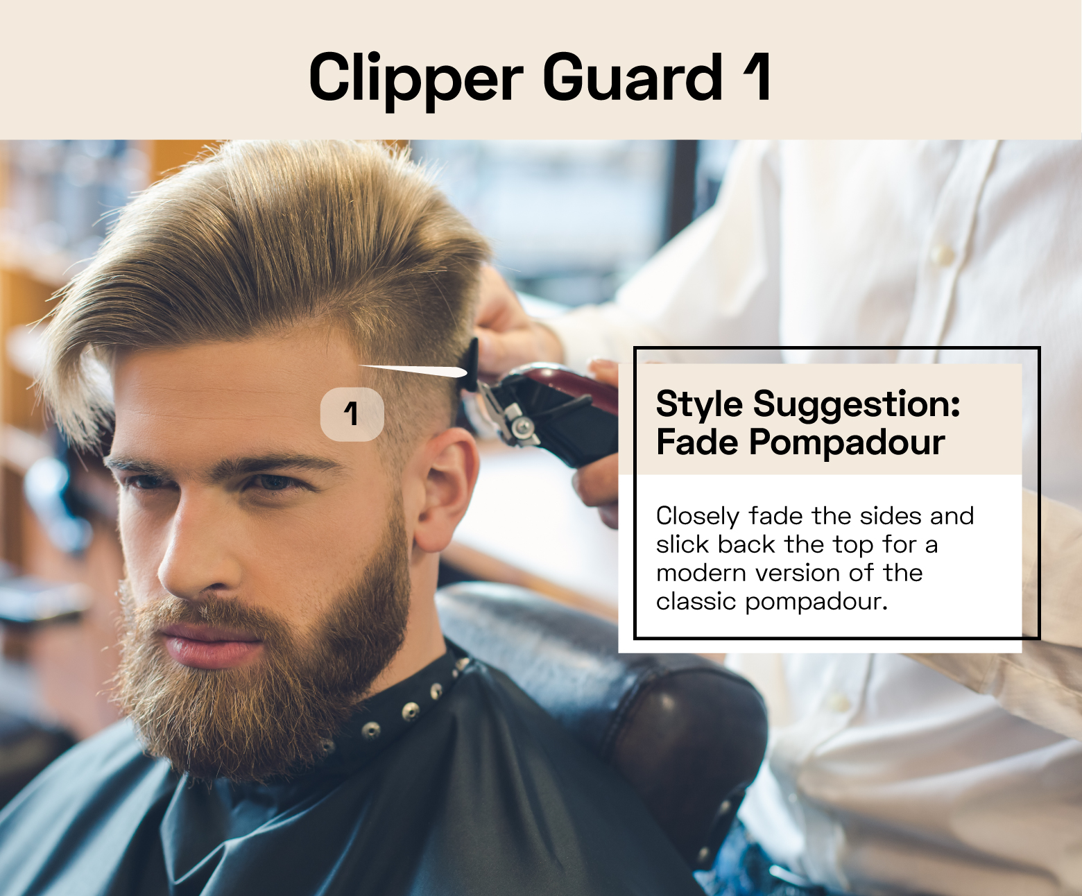 man getting hair cut with clipper guard 1