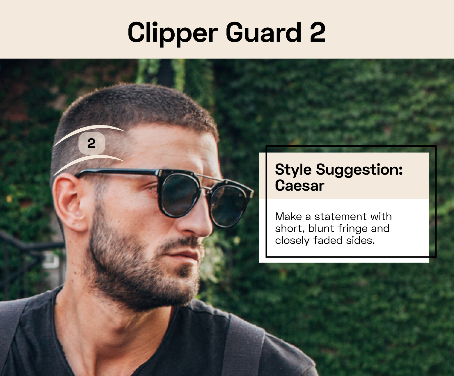 man with clipper guard 2 hair cut