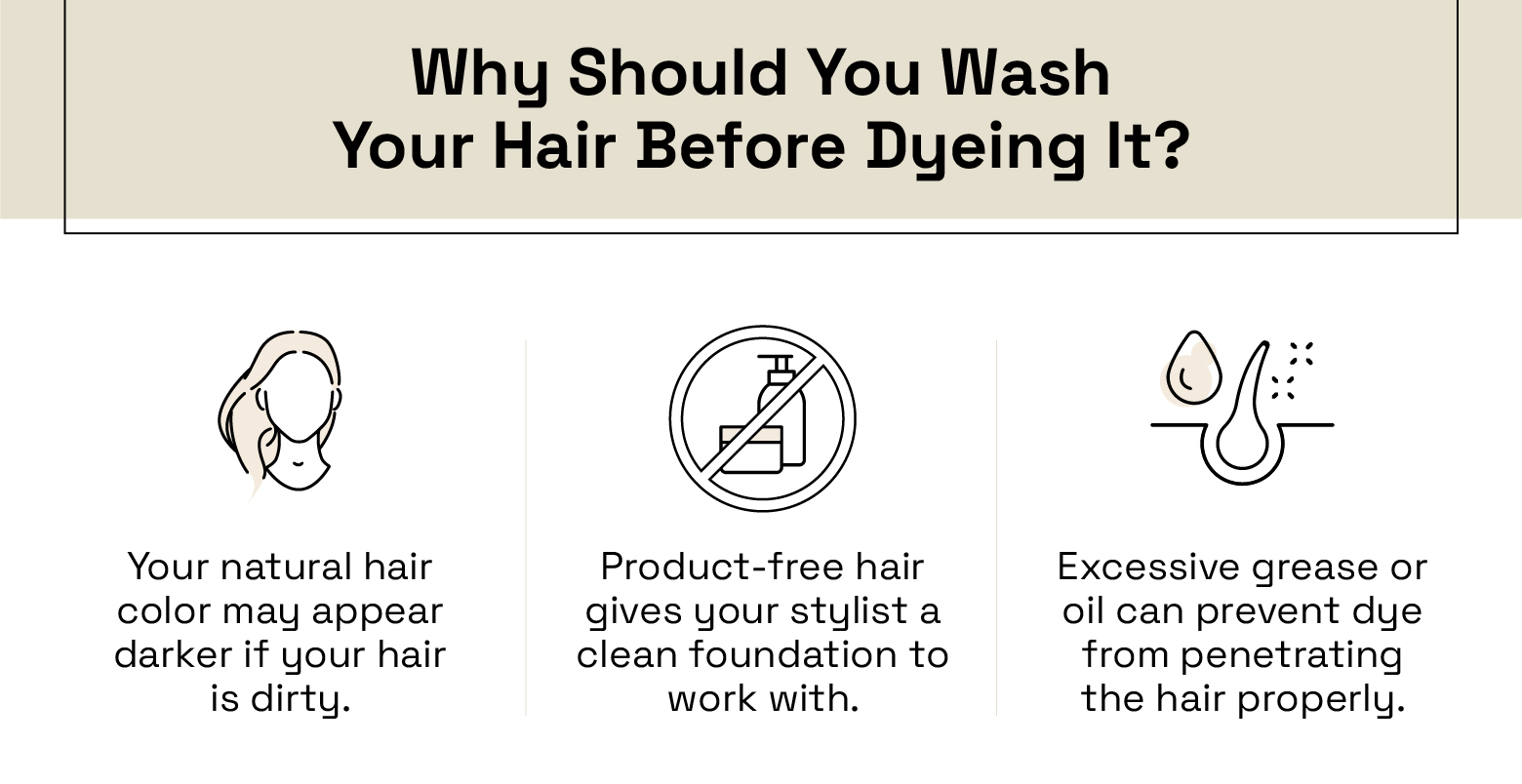 why should you wash hair before dyeing it