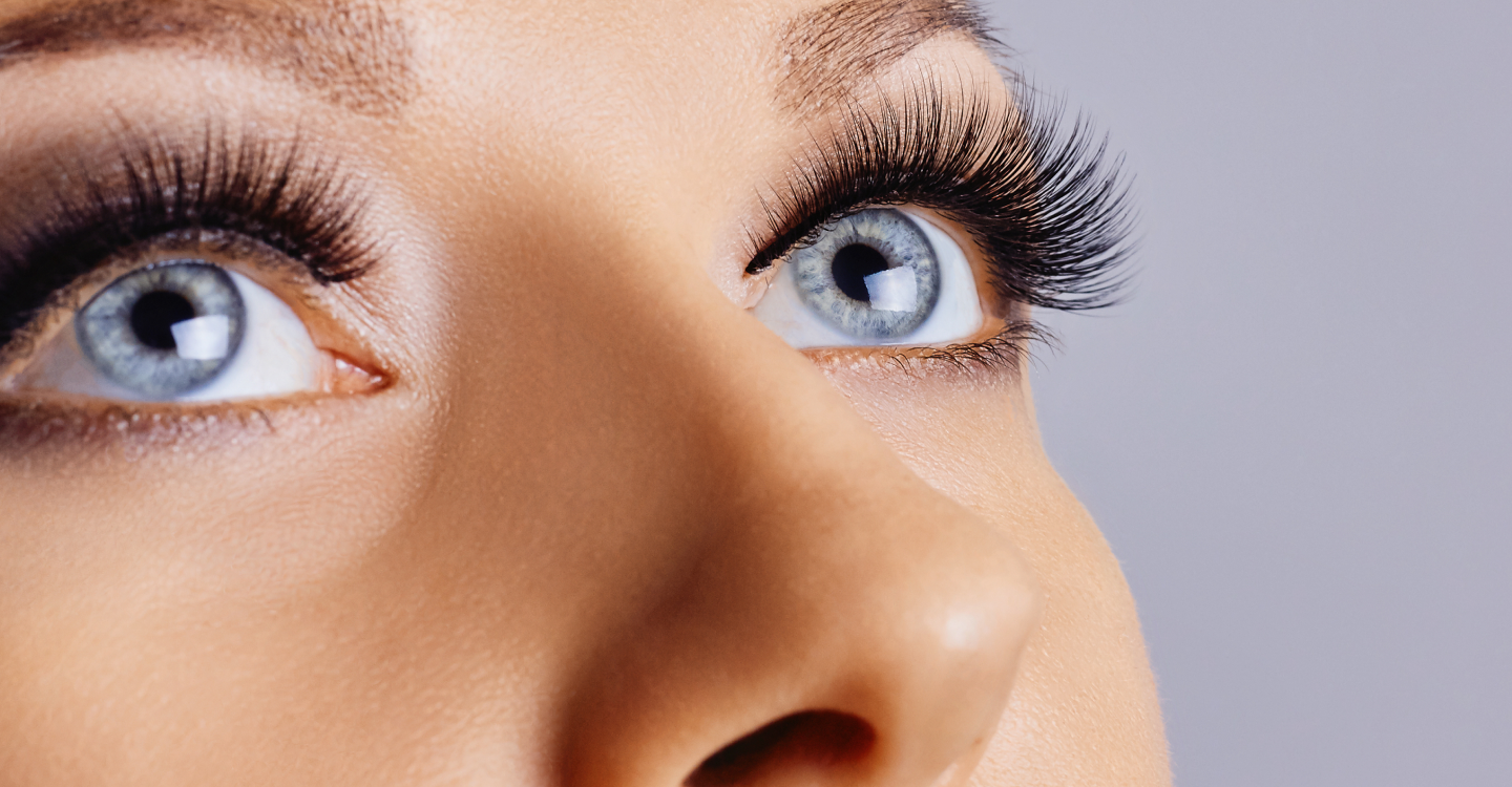 up close photo of woman with eyelash extensions