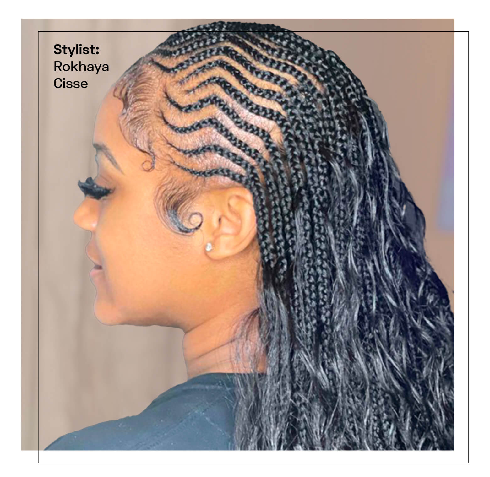wavy braids with styled edges