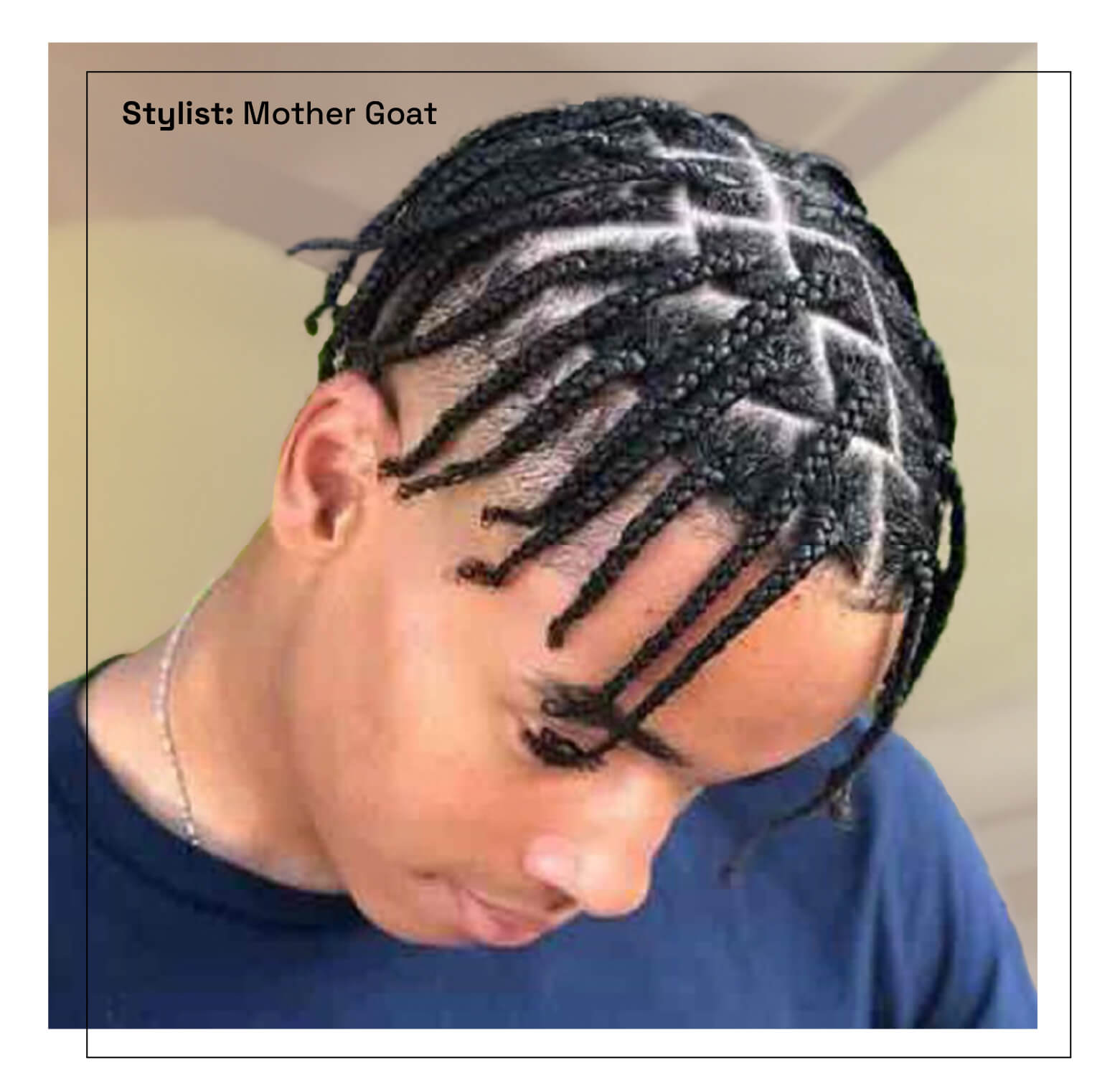 braided dreads in small geometric sections