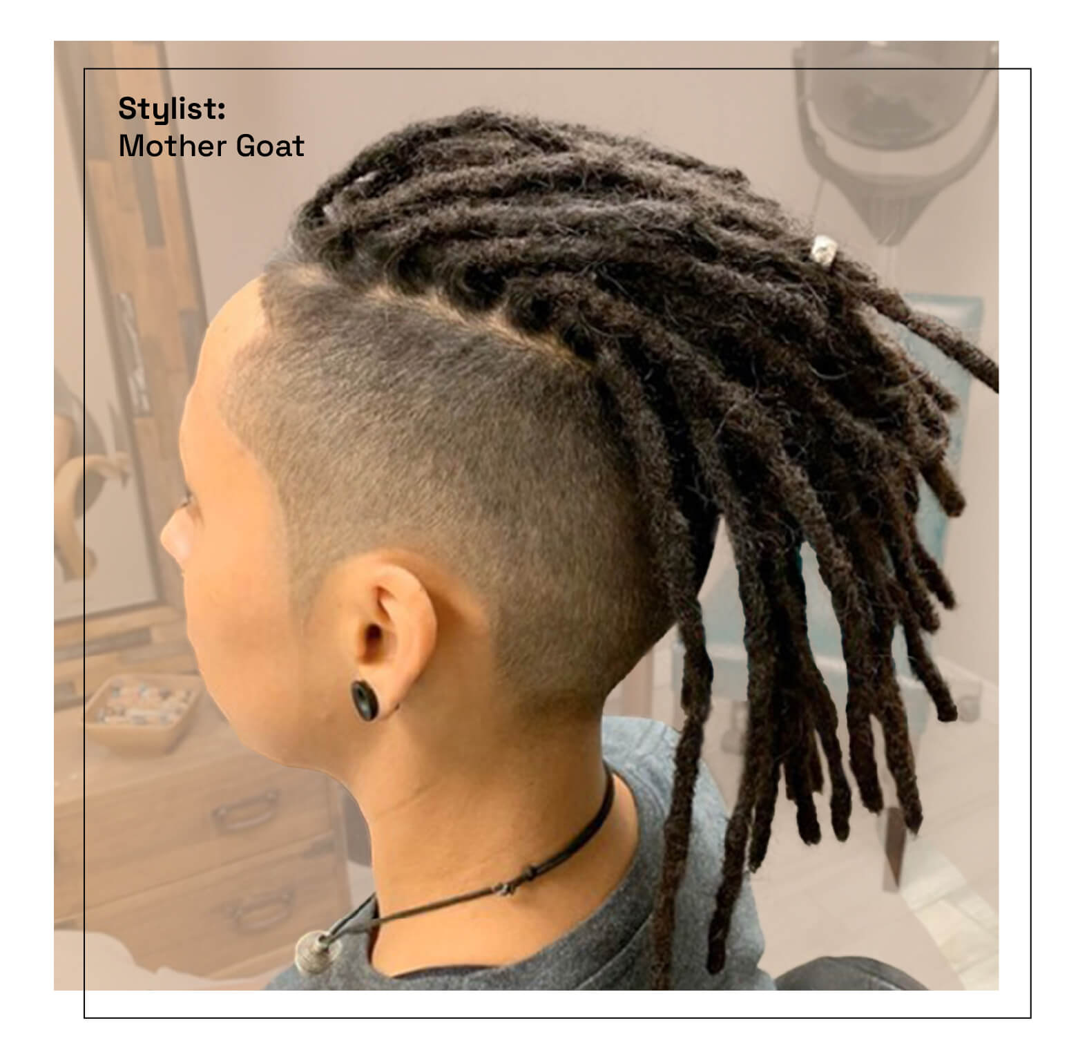 thick high top dreads with buzzcut