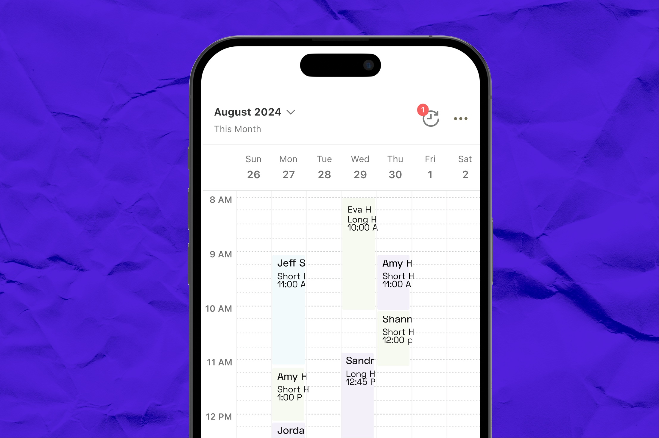 screen shot of StyleSeat calendar feature